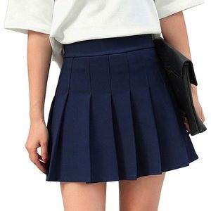 Navy Blue Pleated Tennis Skirt